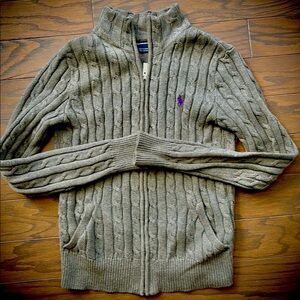 Ralph Lauren Sport Cable Knit Sweater - Gray S
